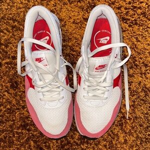 Nike Men's Red and White Air Sneakers